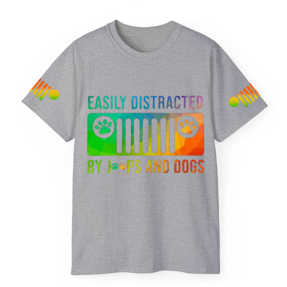 Easily Distracted By Jps And Dogs Rainbow T-Shirt