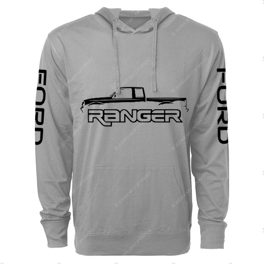 1993-97 F0rd Ranger Extended Cab Pickup Truck Classic Outline Oversized Lightweight Hoodie