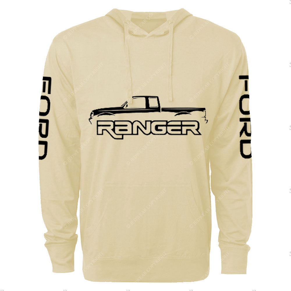 1993-97 F0rd Ranger Extended Cab Pickup Truck Classic Outline Oversized Lightweight Hoodie