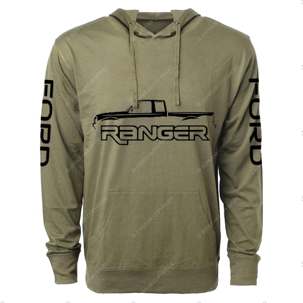 1993-97 F0rd Ranger Extended Cab Pickup Truck Classic Outline Oversized Lightweight Hoodie