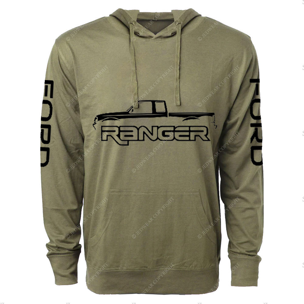 1993-97 F0rd Ranger Extended Cab Pickup Truck Classic Outline Oversized Lightweight Hoodie