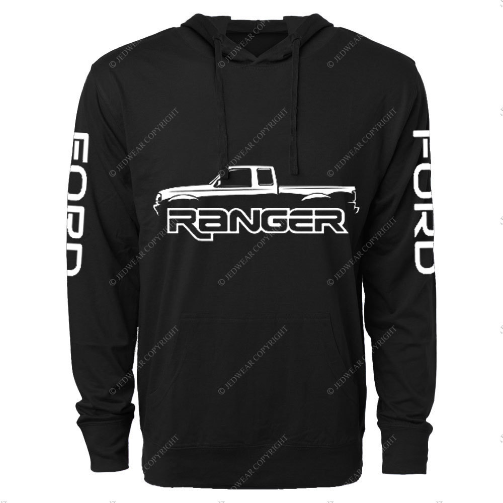 1993-97 F0rd Ranger Extended Cab Pickup Truck Classic Outline Oversized Lightweight Hoodie