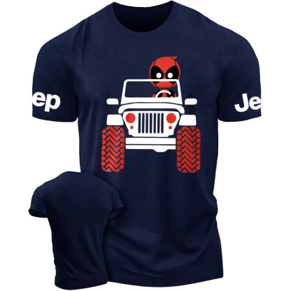 Red Hero Drives a White Jp T-Shirt