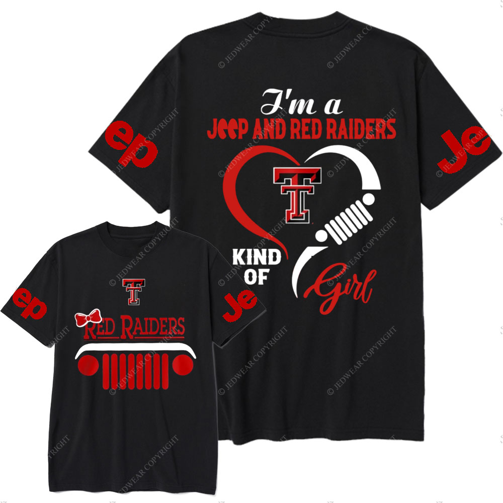 Texas Tech Red Raiders Football Team Heart Jeep Girl T-Shirt