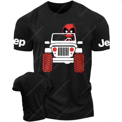 Red Hero Drives a White Jp T-Shirt