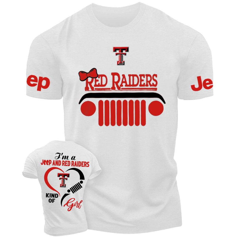Texas Tech Red Raiders Football Team Heart Jeep Girl T-Shirt