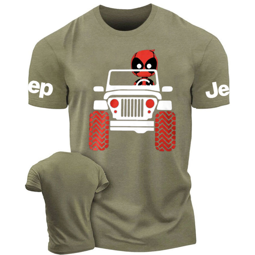 Red Hero Drives a White Jp T-Shirt