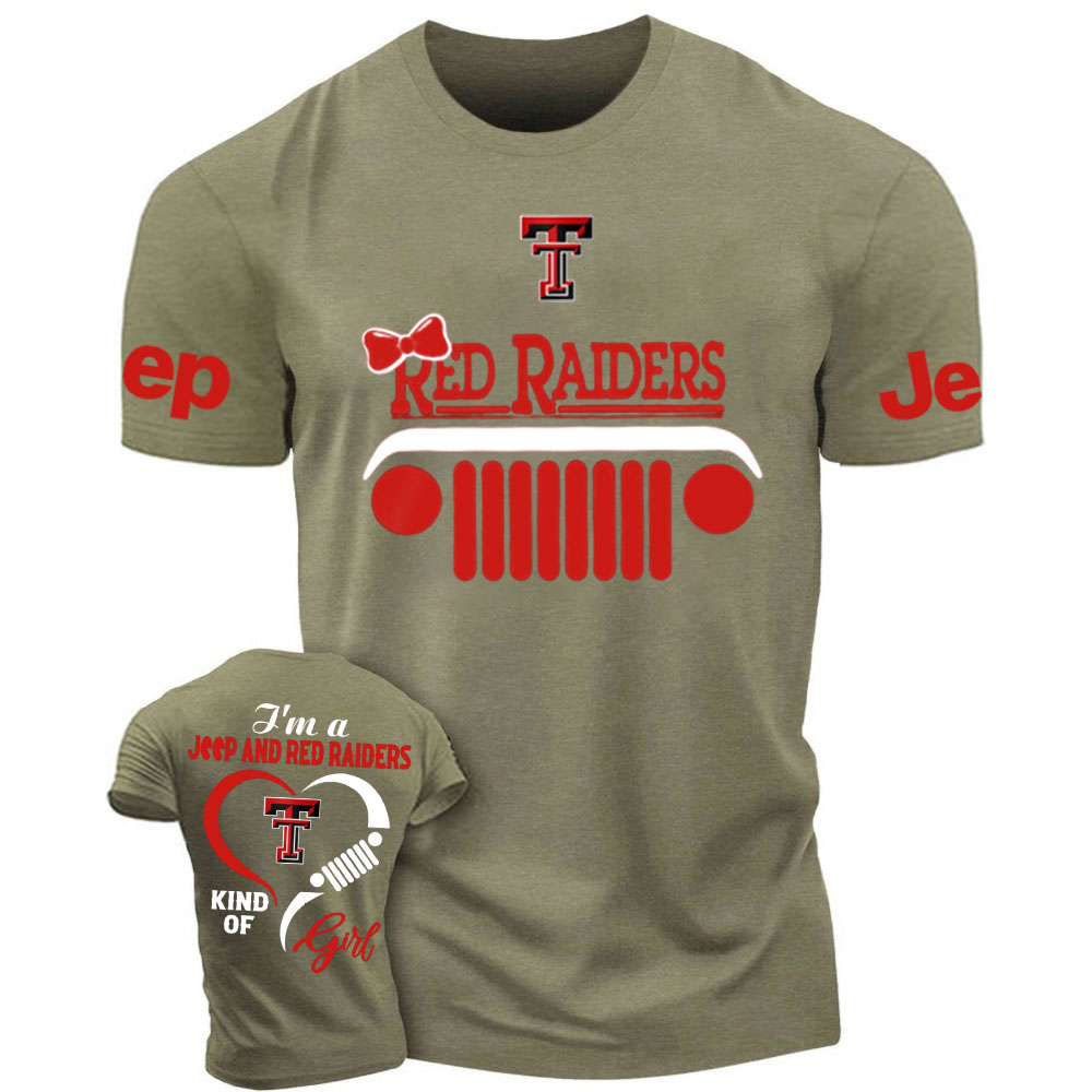 Texas Tech Red Raiders Football Team Heart Jeep Girl T-Shirt