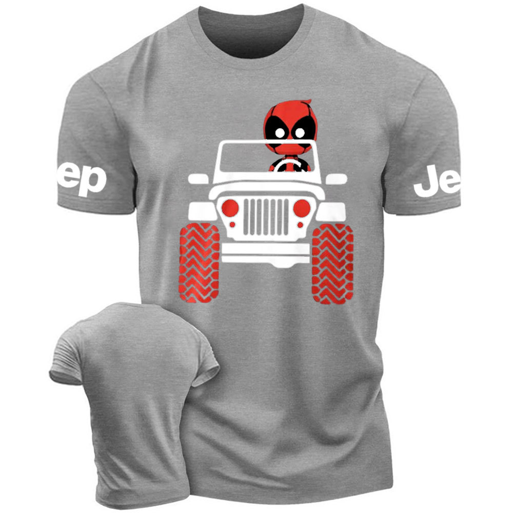 Red Hero Drives a White Jp T-Shirt