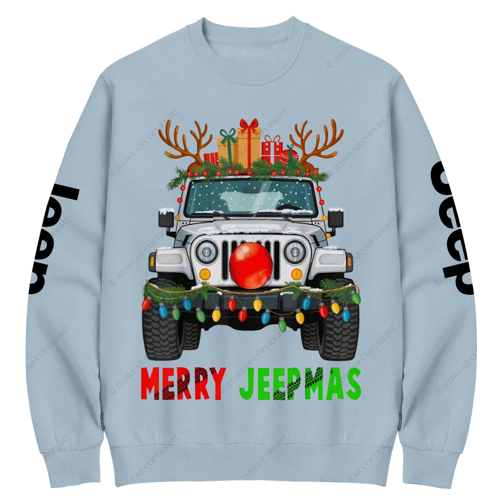 Elk Decorations Christmas Jp Car Merry Jpmas Crew Neck Sweatshirt