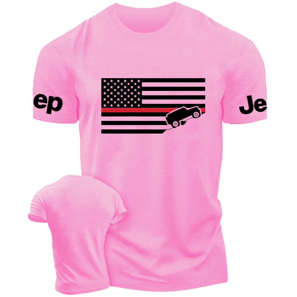 American Jper Thin Red Line with 4x4 Crawling Flag T-Shirt