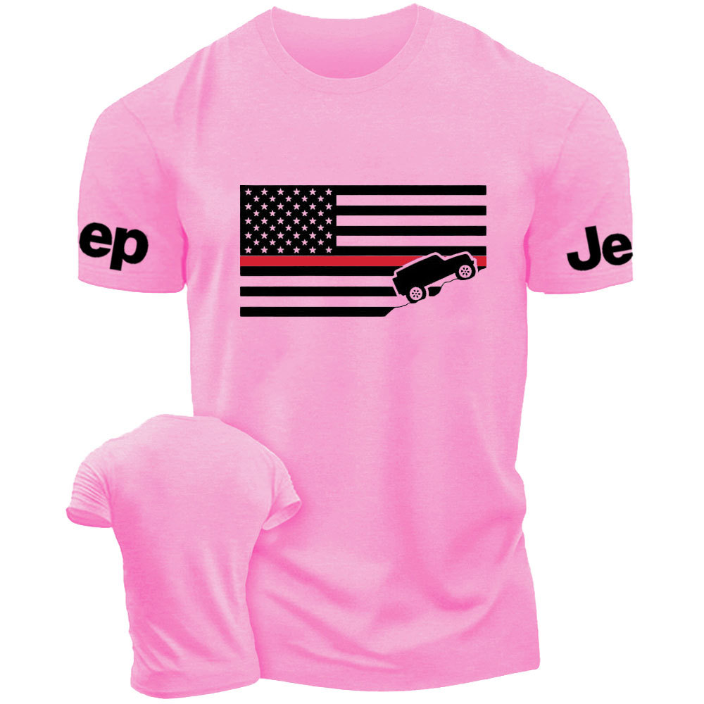 American Jper Thin Red Line with 4x4 Crawling Flag T-Shirt