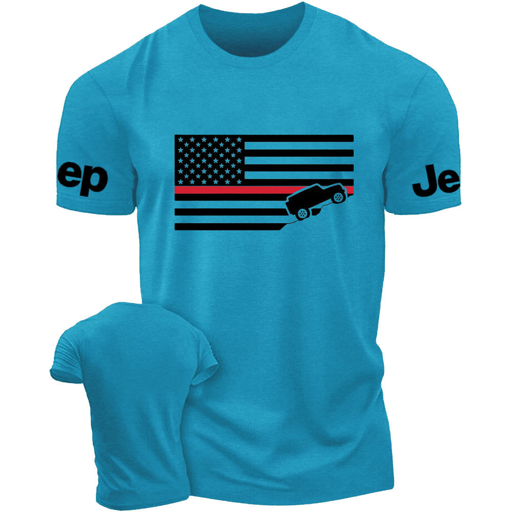 American Jper Thin Red Line with 4x4 Crawling Flag T-Shirt