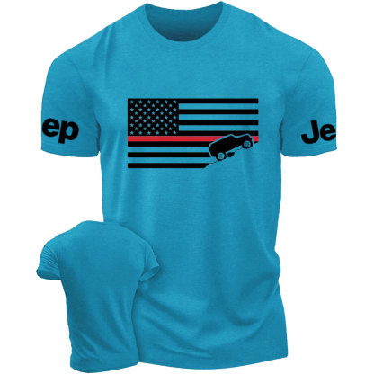 American Jper Thin Red Line with 4x4 Crawling Flag T-Shirt