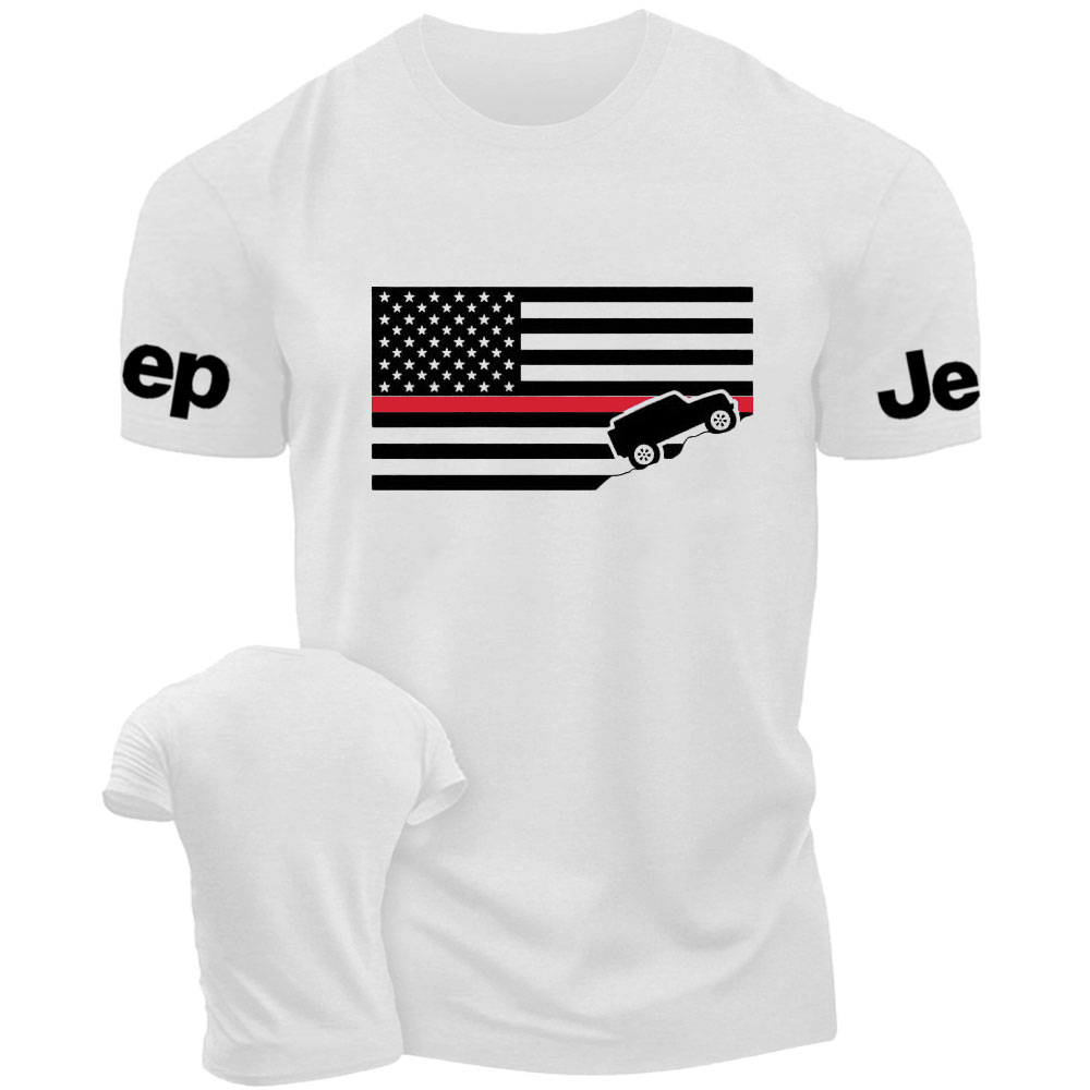 American Jper Thin Red Line with 4x4 Crawling Flag T-Shirt