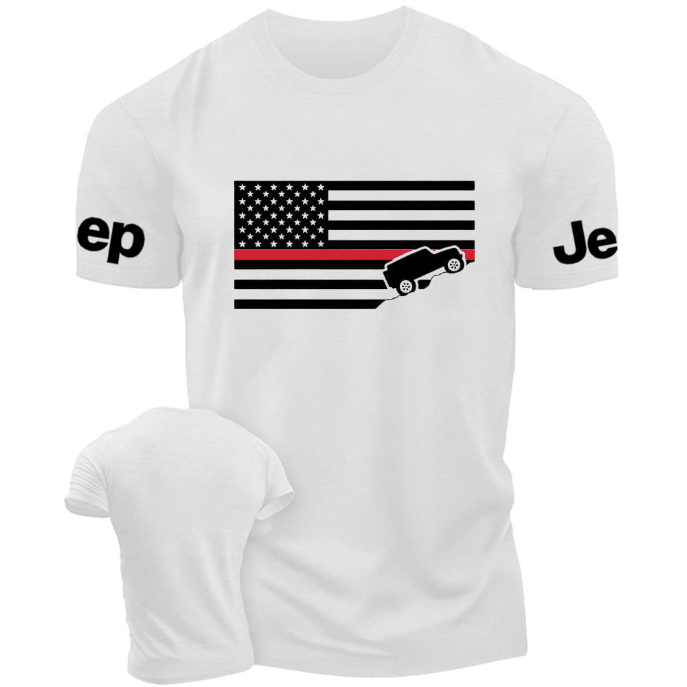 American Jper Thin Red Line with 4x4 Crawling Flag T-Shirt