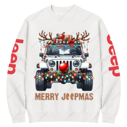 Merry Jpmas Ugly Light Reindeer Christmas Essential Crew Neck Sweatshirt