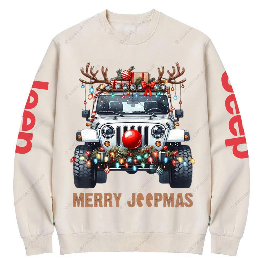 Merry Jpmas Ugly Light Reindeer Christmas Essential Crew Neck Sweatshirt