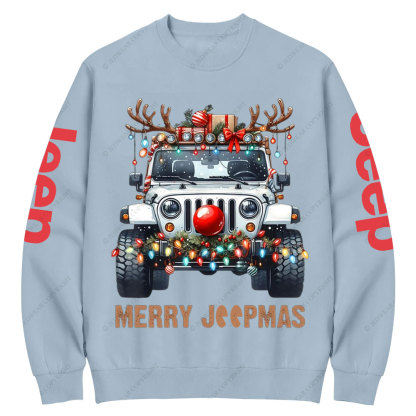 Merry Jpmas Ugly Light Reindeer Christmas Essential Crew Neck Sweatshirt