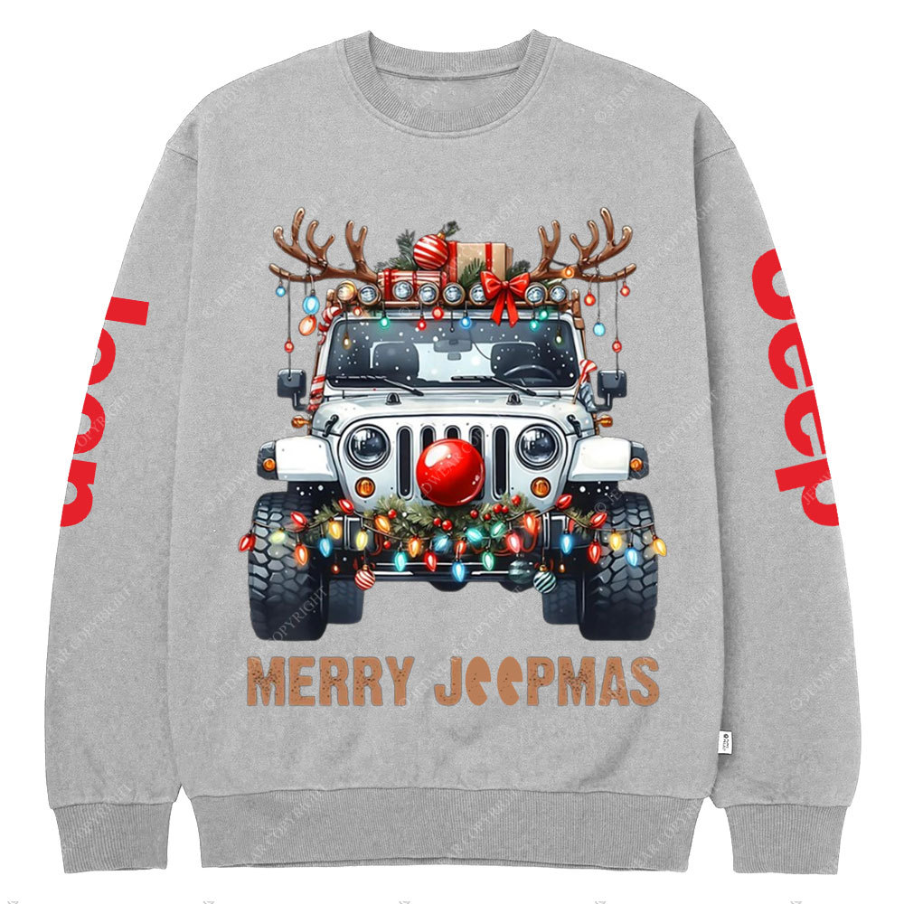 Merry Jpmas Ugly Light Reindeer Christmas Essential Crew Neck Sweatshirt