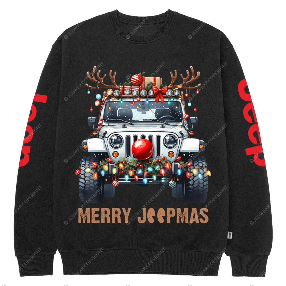 Merry Jpmas Ugly Light Reindeer Christmas Essential Crew Neck Sweatshirt