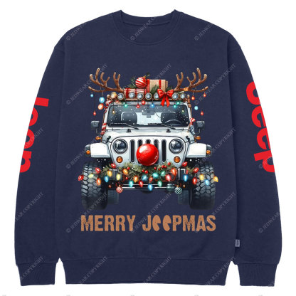 Merry Jpmas Ugly Light Reindeer Christmas Essential Crew Neck Sweatshirt