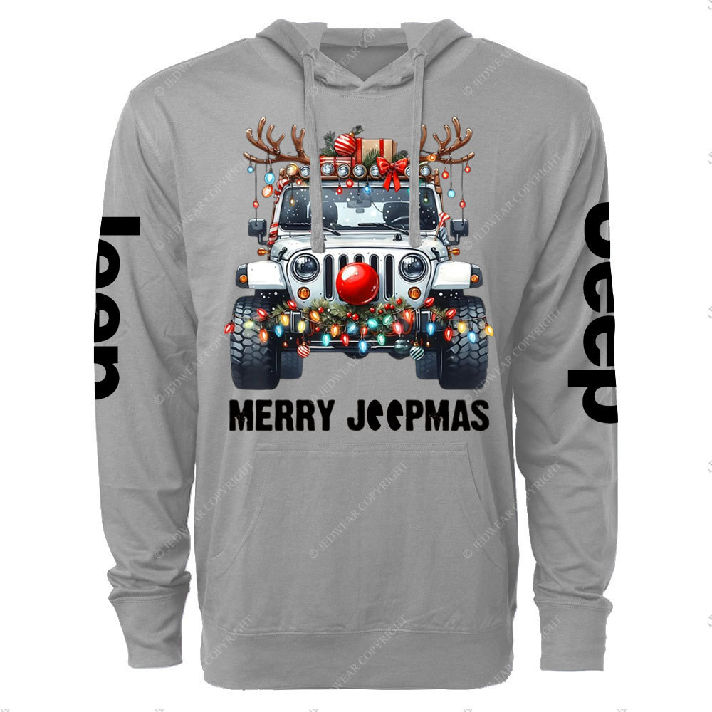 Merry Jpmas Ugly Light Reindeer Christmas Essential Oversized Lightweight Hoodie