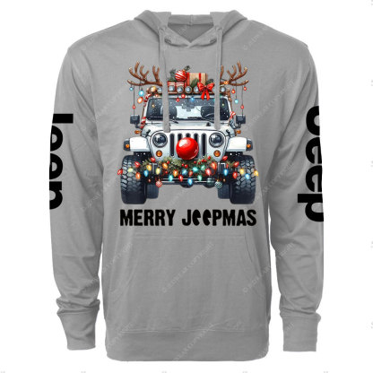 Merry Jpmas Ugly Light Reindeer Christmas Essential Oversized Lightweight Hoodie