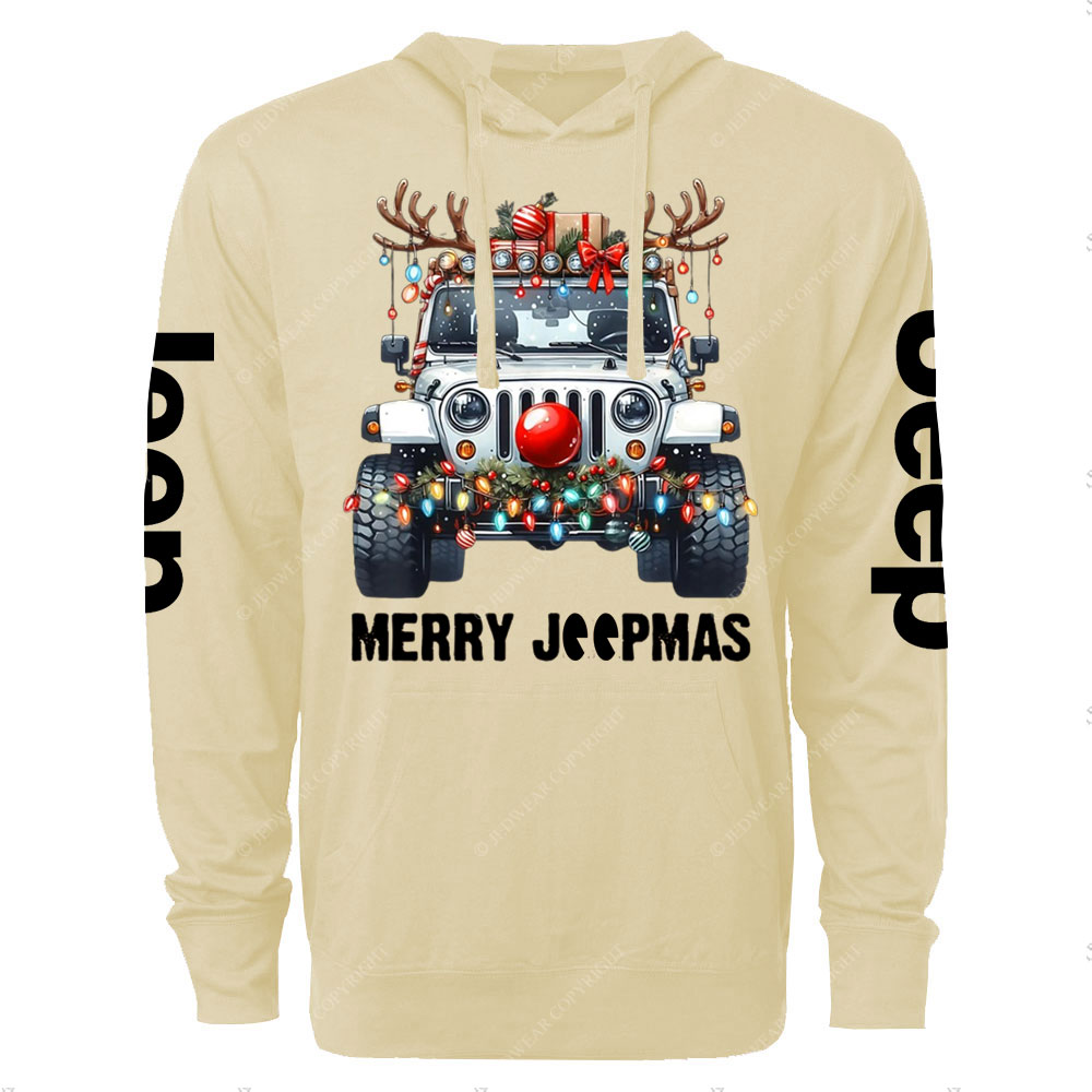 Merry Jpmas Ugly Light Reindeer Christmas Essential Oversized Lightweight Hoodie