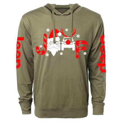 Pretty Jps Christmas Santa Claus And Reindeer Oversized Lightweight Hoodie