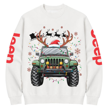 Jp Replace Rrindeer Funny Christmas Crew Neck Sweatshirt