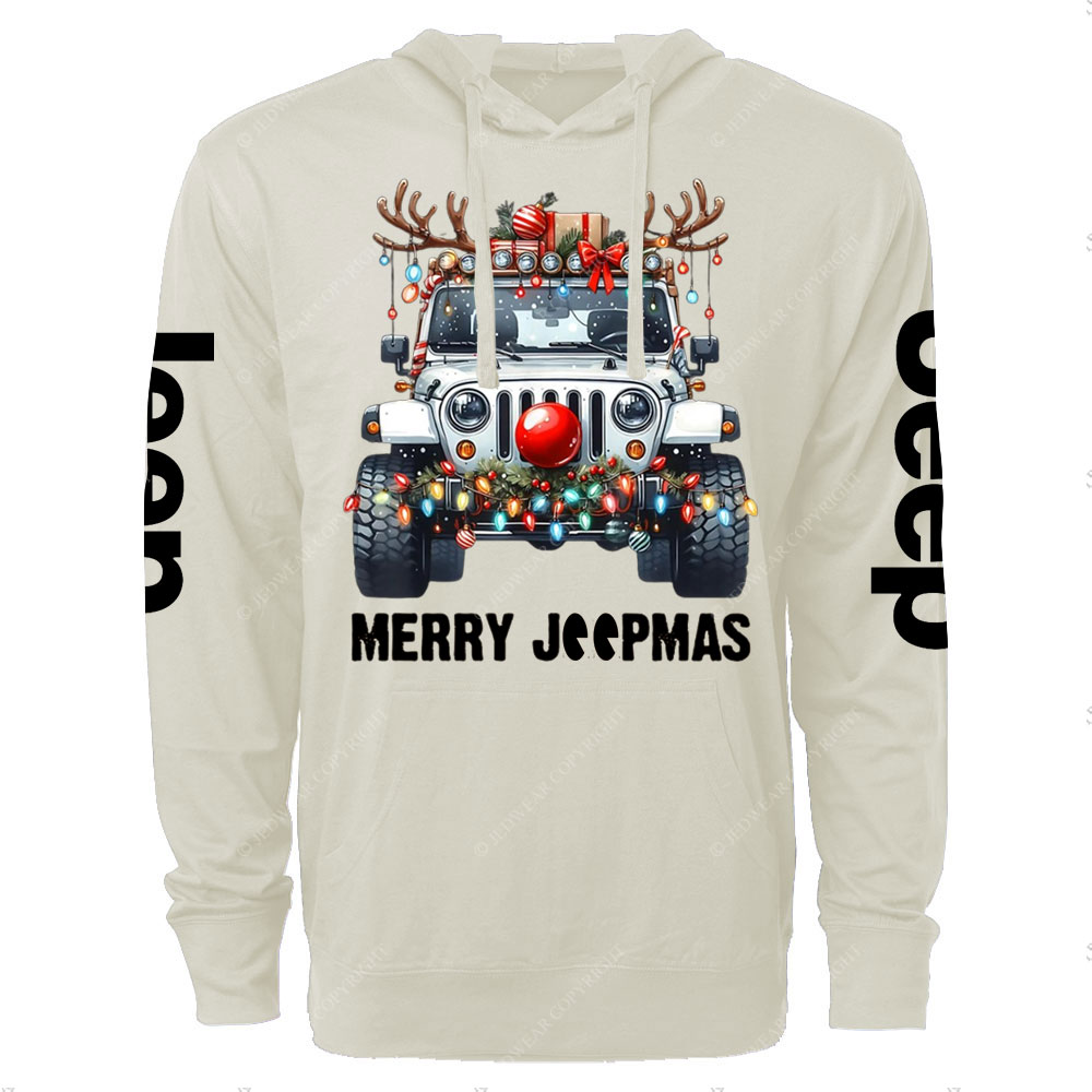Merry Jpmas Ugly Light Reindeer Christmas Essential Oversized Lightweight Hoodie