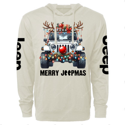 Merry Jpmas Ugly Light Reindeer Christmas Essential Oversized Lightweight Hoodie