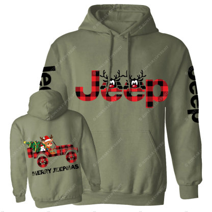Merry Jpermas Reindeer Snowman Jp Truck Casual Hoodie