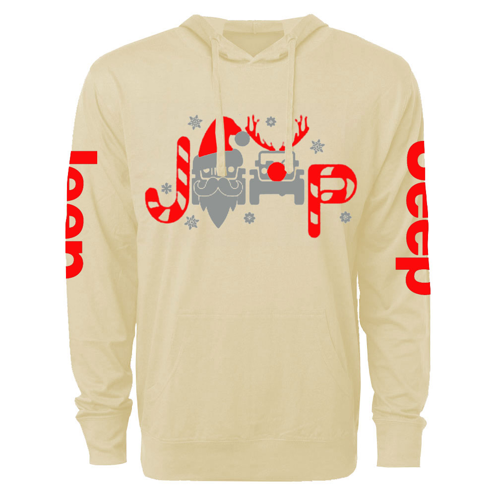 Pretty Jps Christmas Santa Claus And Reindeer Oversized Lightweight Hoodie