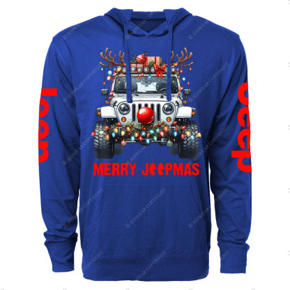 Merry Jpmas Ugly Light Reindeer Christmas Essential Oversized Lightweight Hoodie