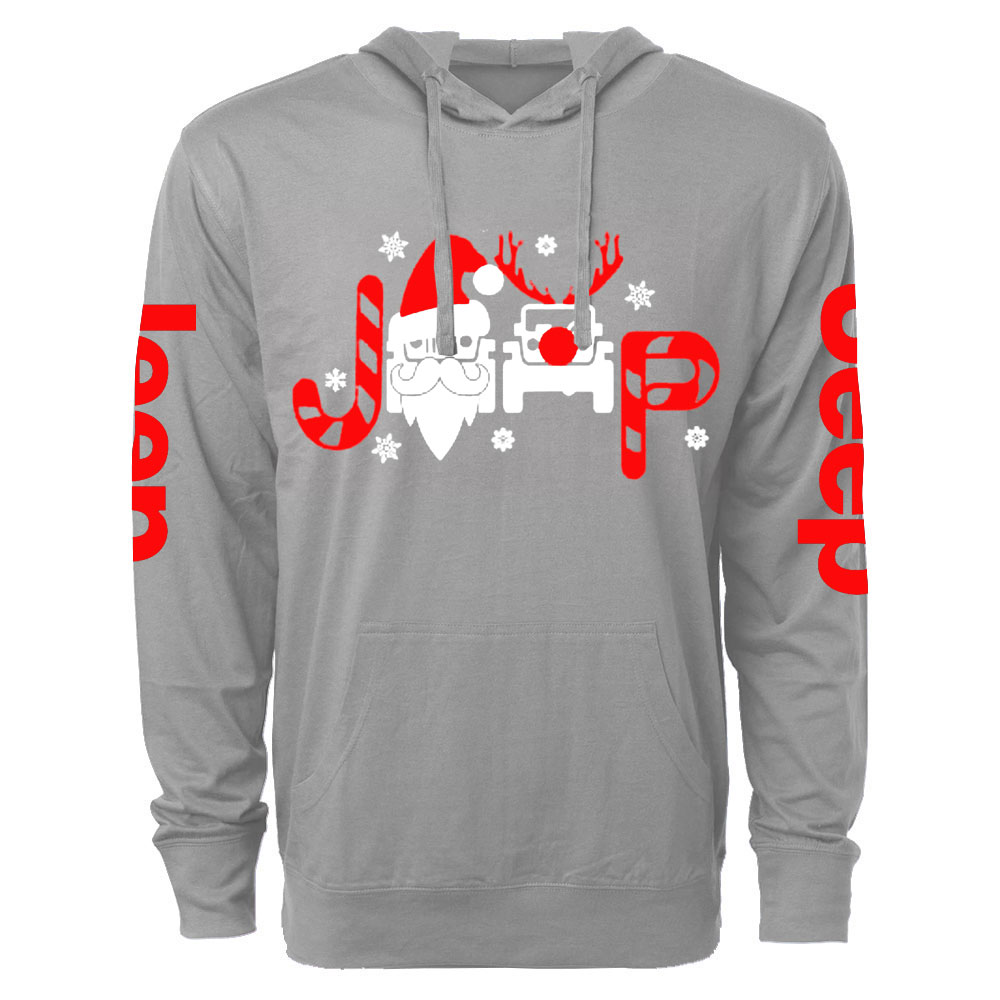 Pretty Jps Christmas Santa Claus And Reindeer Oversized Lightweight Hoodie