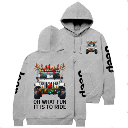 Antlers Jp Oh What Fun It Is to Ride Christmas Casual Hoodie