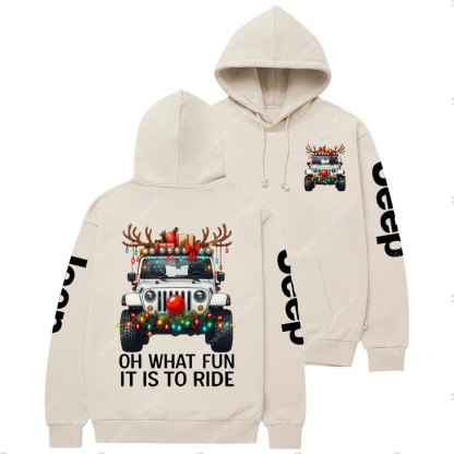 Antlers Jp Oh What Fun It Is to Ride Christmas Casual Hoodie