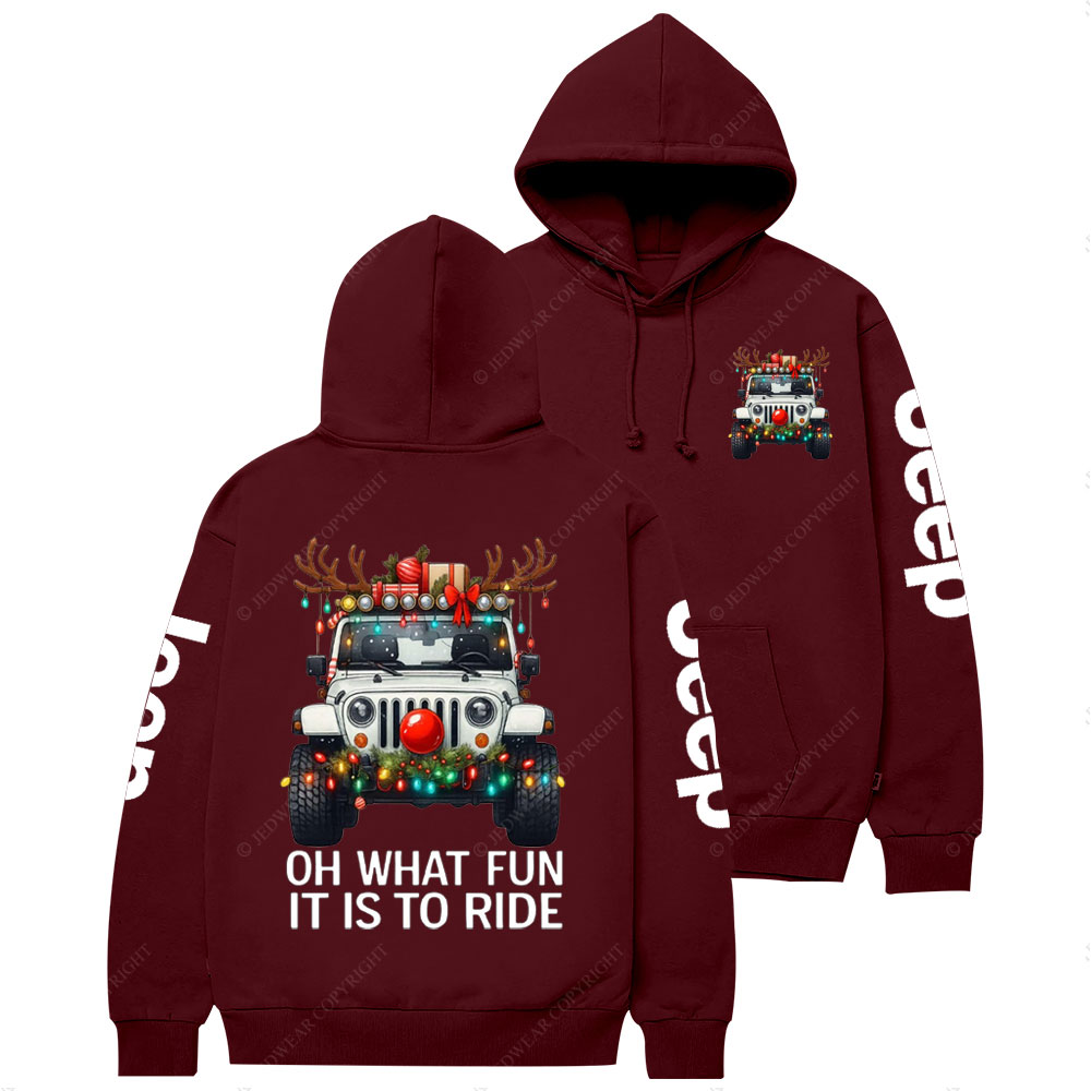 Antlers Jp Oh What Fun It Is to Ride Christmas Casual Hoodie