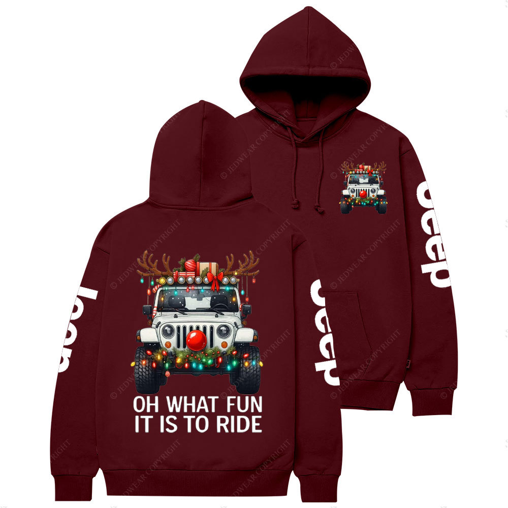 Antlers Jp Oh What Fun It Is to Ride Christmas Casual Hoodie