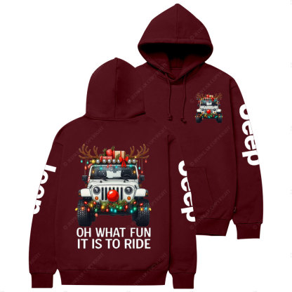 Antlers Jp Oh What Fun It Is to Ride Christmas Casual Hoodie