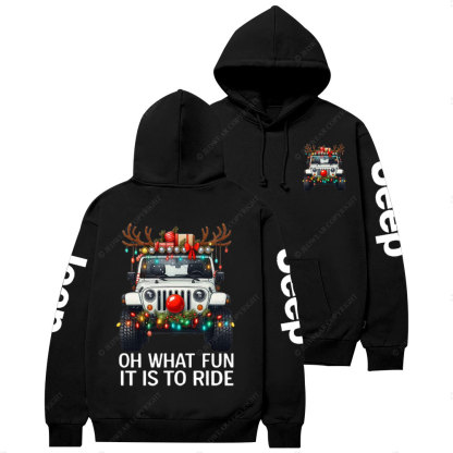 Antlers Jp Oh What Fun It Is to Ride Christmas Casual Hoodie