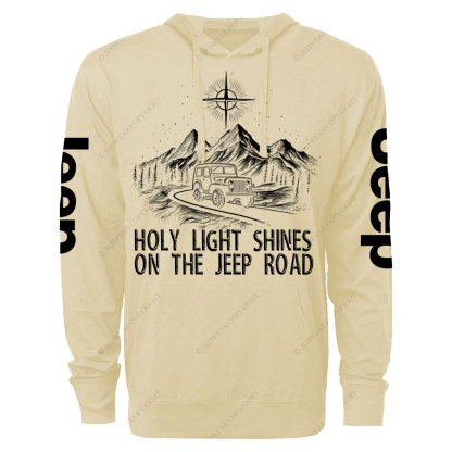 Holy light shines on the Jp Road Oversized Lightweight Hoodie