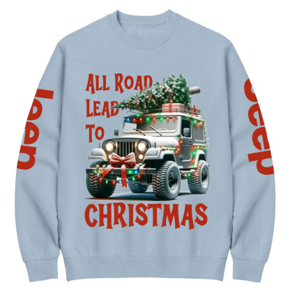 All Road Lead to Christmas Butterfly Tie Jp Grille Crew Neck Sweatshirt