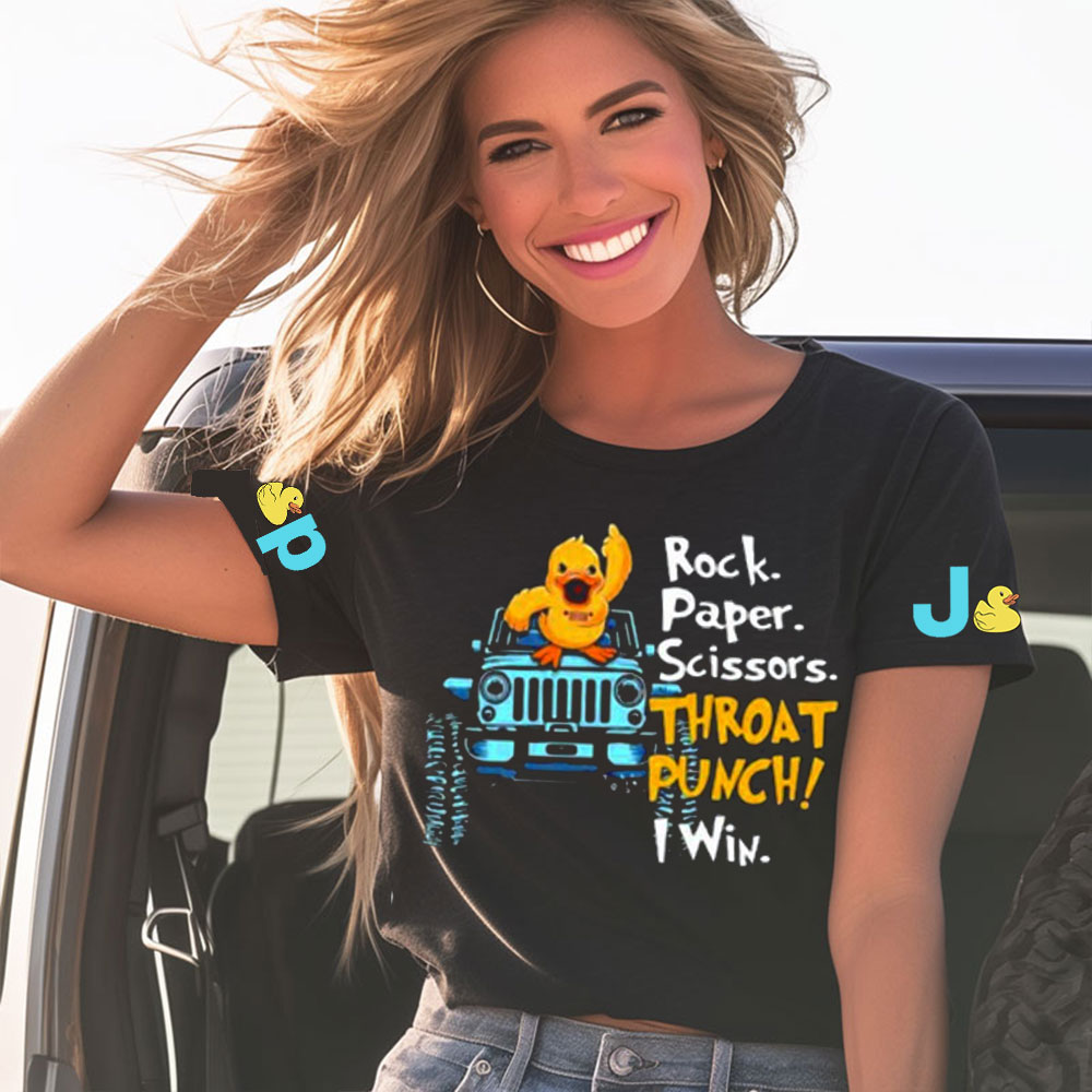 Rock Paper Scissor Throat Punch I Win Duck Jp Women T-Shirt