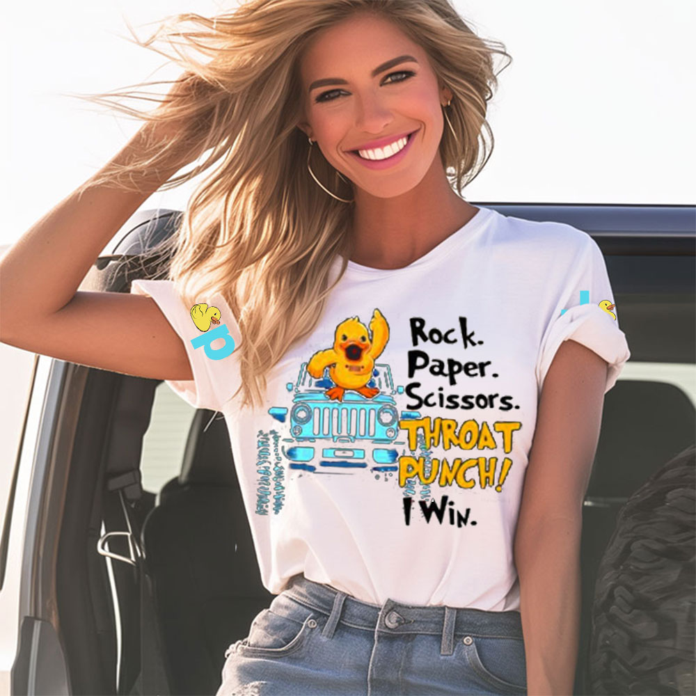 Rock Paper Scissor Throat Punch I Win Duck Jp Women T-Shirt