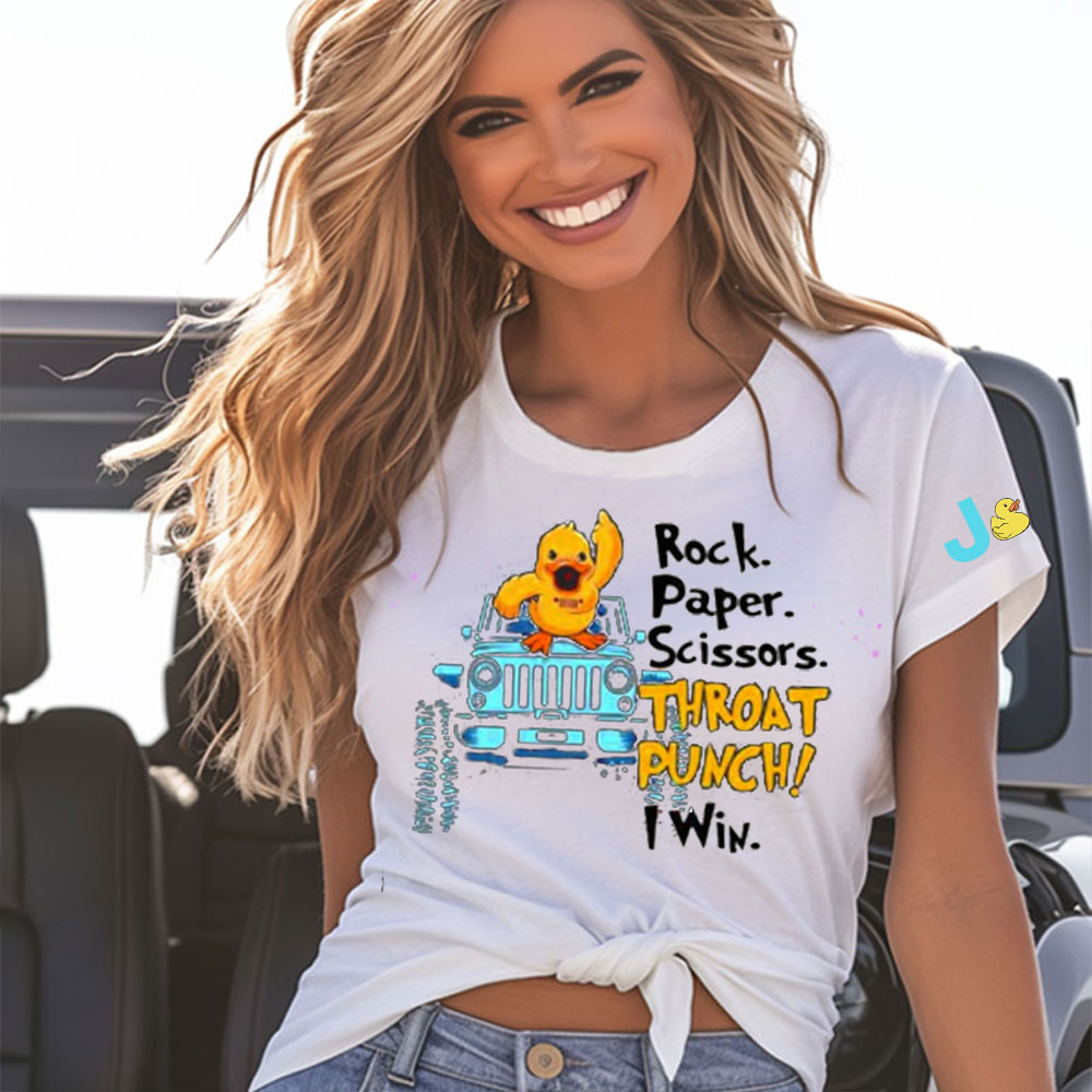 Rock Paper Scissor Throat Punch I Win Duck Jp Women T-Shirt