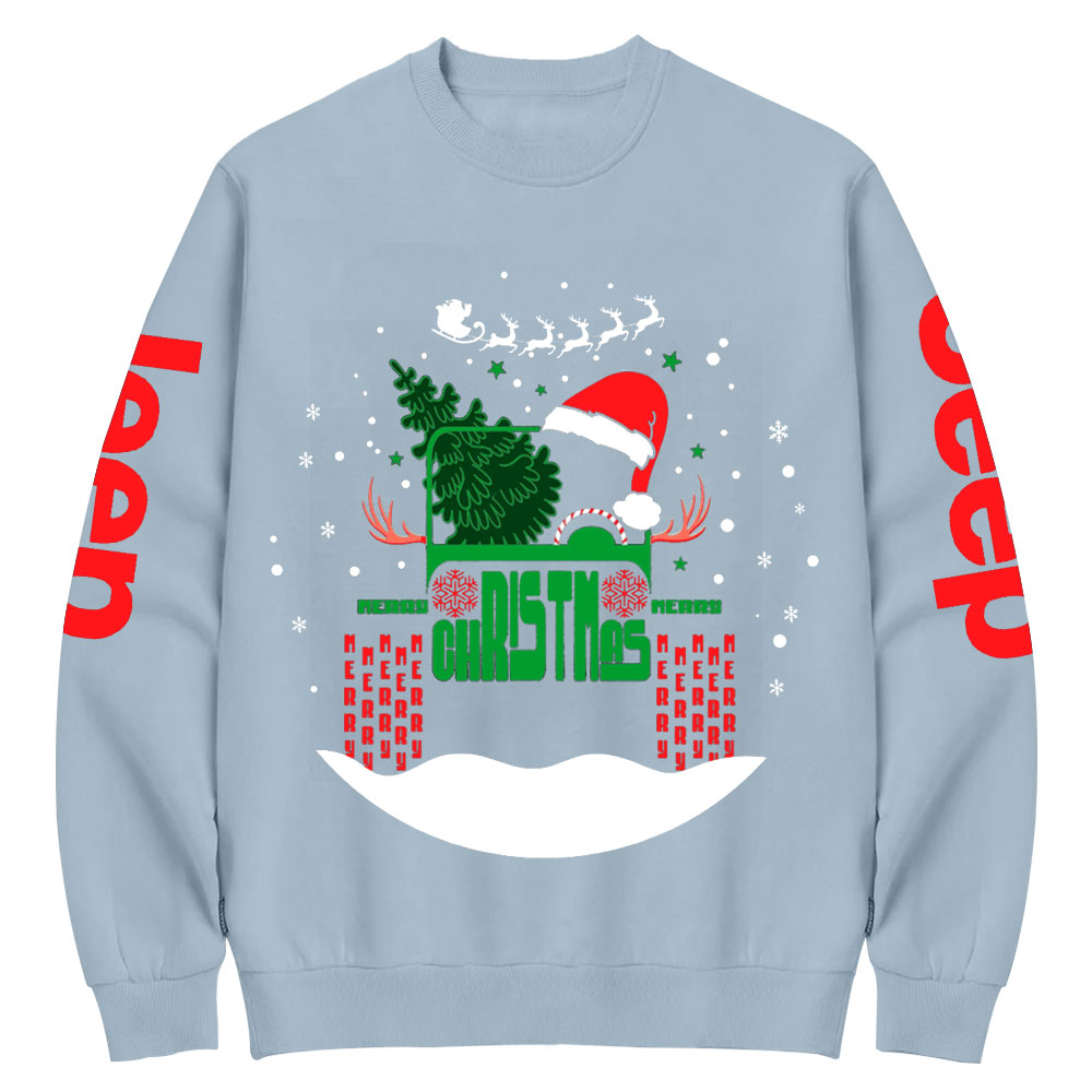 Snow Christmas Hat Off Road Car Jp Crew Neck Sweatshirt