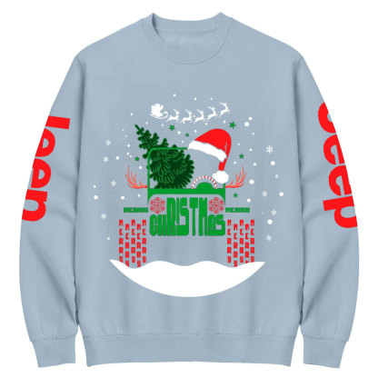 Snow Christmas Hat Off Road Car Jp Crew Neck Sweatshirt
